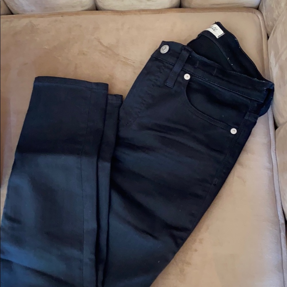 Madewell Black Tencel 9” HR skinny
